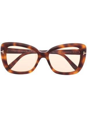 TOM FORD Eyewear lunettes de soleil FT1008S à monture papillon - Marron