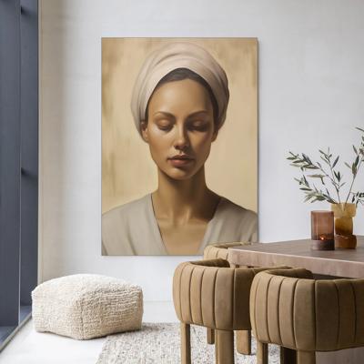 Urban Cotton Wandkleed 'Healing' 145 x 190cm in Frame - black