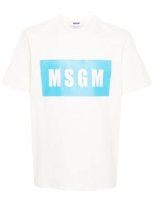 MSGM t-shirt en coton à logo imprimé - Tons neutres