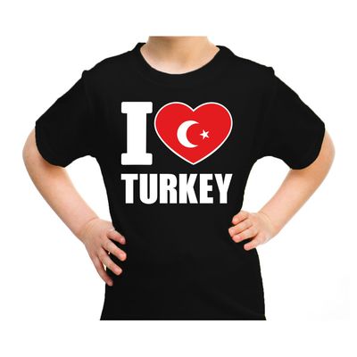 I love Turkey t-shirt Turkije zwart voor kids I love Turkey t-shirt Turkije zwart voor kids