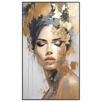 Leen Bakker - Schilderij Vrouw In Goud - 118x70 Cm - MDF - Multikleur