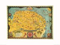 Kunstdruk Norfolk Map 80x60cm Kunstdruk Norfolk Map 80x60cm
