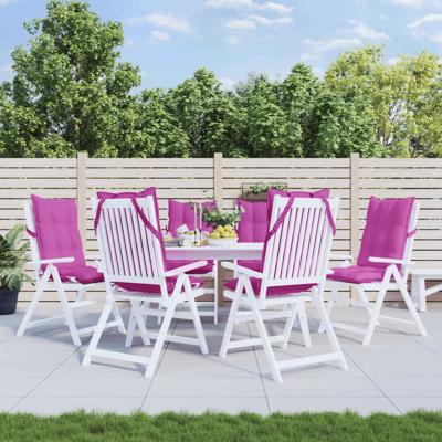 VidaXL Stoelkussens 6 st hoge rug oxford stof roze