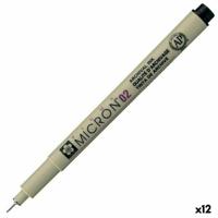 Markeerstiften Talens Sakura Pigma Micron 02 Zwart (12 Stuks) - thumbnail
