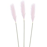 Pluimgras losse steel/tak - 3x - lila paars - 104 cm - Decoratie kunst pluimen