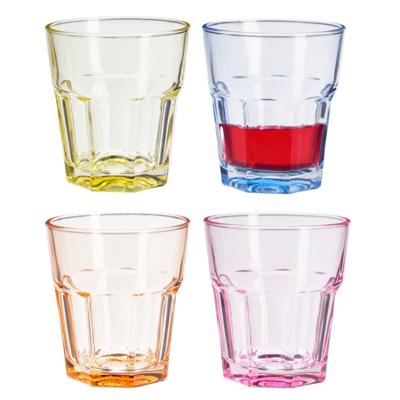 Waterglazen/drinkglazen Coloris - 4x - transparant kleurenmix - 300 ml