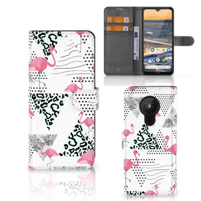 Nokia 5.3 | Telefoonhoesje | Met pasjeshouder | Flamingo Triangle