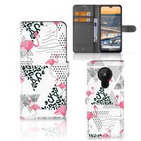 Nokia 5.3 | Telefoonhoesje | Met pasjeshouder | Flamingo Triangle