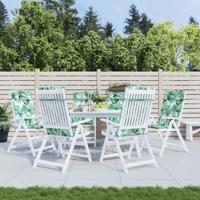 VidaXL Stoelkussens 6 st hoge rug bladpatroon oxford stof