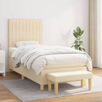 Boxspring met matras stof crèmekleurig 80x200 cm