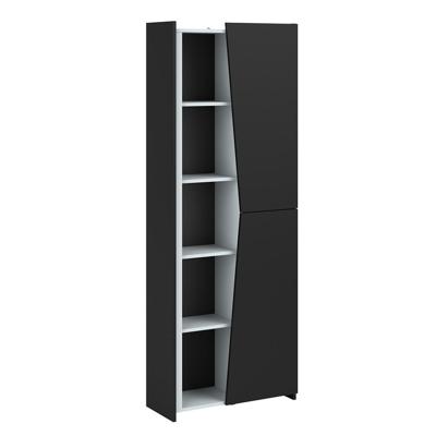 Leen Bakker - Kast Levi - 181x67x28 Cm - Spaanplaat - Zwart - 27.8x67.2x181 Cm