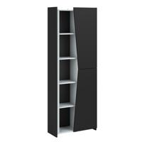 Leen Bakker - Kast Levi - 181x67x28 Cm - Spaanplaat - Zwart - 27.8x67.2x181 Cm