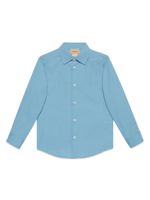 Gucci Kids Interlocking G cotton shirt - Bleu - thumbnail