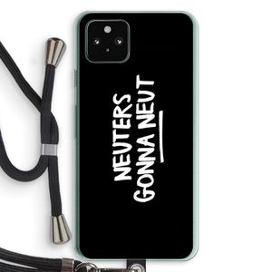 Neuters (zwart): Pixel 5a 5G Transparant Hoesje met koord