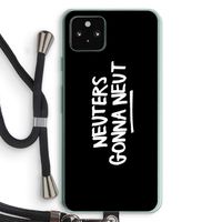 Neuters (zwart): Pixel 5a 5G Transparant Hoesje met koord