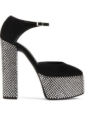 Giuseppe Zanotti sandales à ornements en cristal - Noir