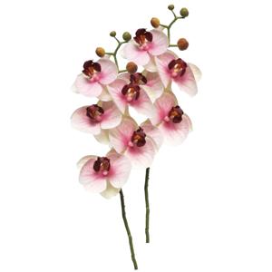 Kunstbloem Orchidee Bora - 3x - roze - 58 cm - losse steel - kunst zijdebloem - Phalaenopsis