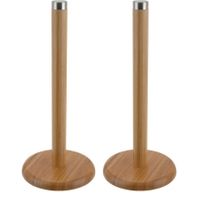 2x stuks keukenrol houder bamboe 32 cm - thumbnail