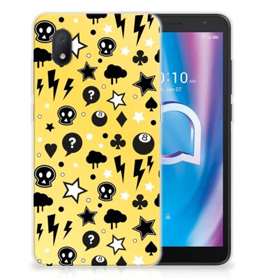 Silicone Back Case Alcatel 1B (2020) Punk Geel Silicone Back Case Alcatel 1B (2020) Punk Geel