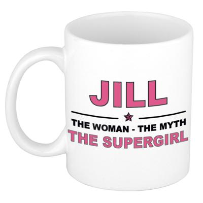 Jill cadeau mok - Woman Myth Supergirl - naam koffiemok - 300 ml - collega - moederdag