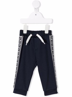 Fendi Kids pantalon de jogging à motif FF - Bleu