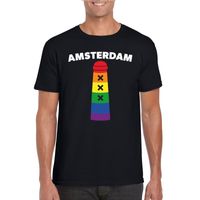 Gay Pride Amsterdammertje shirt zwart heren