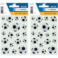 108x stuks Zwart/witte voetbal stickers - kinderstickers - stickervellen - knutselen spullen