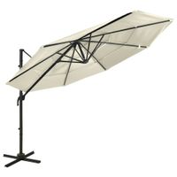 Parasol 4-laags met aluminium paal 3x3 m zandkleurig - thumbnail