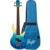 Flight Rock Series Mini Bass Ukulele Transparent Blue solid body elektrische bas-ukelele met deluxe gigbag