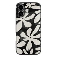 iPhone 16 glazen hardcase - Noir bloom