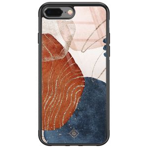 iPhone 8 Plus/7 Plus glazen hardcase - Abstract terracotta