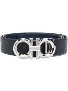 Ferragamo ceinture à logo Gancini - Noir