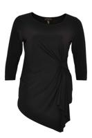 Yoek Shirt met knoop | Zwart | Maat XXL