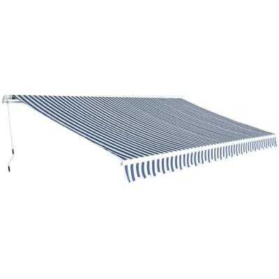 Luifel handmatig uittrekbaar 500 cm blauw/wit