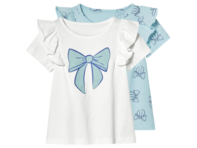 lupilu 2 kinder T-shirts (Wit/ blauw, 98/104)
