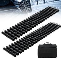 Set van 2 Bandentractiematten Draagbare TPR Herstelplaten Noodtractiehulp voor Sneeuwijs Oprolbaar Tractiebord met Autotas 60/80/100cm