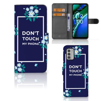 Nokia G42 Portemonnee Hoesje Flowers Blue DTMP Nokia G42 Portemonnee Hoesje Flowers Blue DTMP