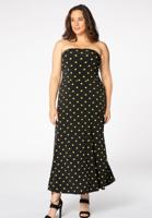 Yoek Dress strapless DOTS | Zwart | Maat 54/56