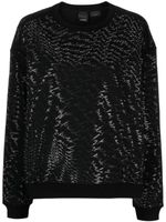 PINKO sweat à ornements en cristal - Noir