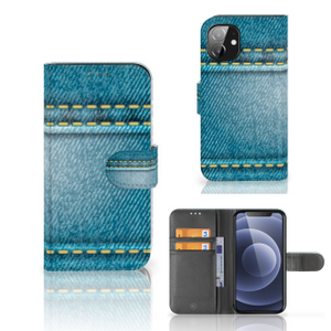 Apple iPhone 12 Mini Wallet Case met Pasjes Jeans