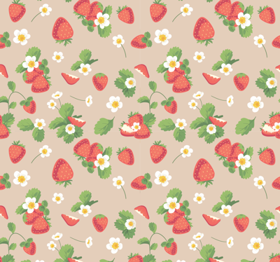 Aardbeien en bloemen fotobehang eetkamer