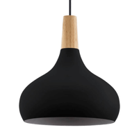 Eglo Zwarte hanglamp Sabinar Ø 28cm met hout 900162