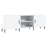 The Living Store TV-meubel - Hoogglans wit - 150 x 30 x 50 cm - Bewerkt hout en ijzer