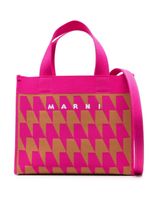 Marni petit sac cabas à motif pied-de-poule - Rose