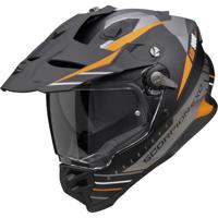 SCORPION ADF-9000 Air Feat Mat, Dual sport helm, Zwart-Zilver-Oranje