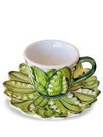 Les-Ottomans tasse et soucoupe Lily Of The Valley - Vert