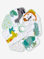 Set van 7 babyslabbetjes VERTBAUDET jungleprint