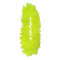Partyxplosion Hawaii slinger - neon geel - 1 m - polyester - feestartikelen