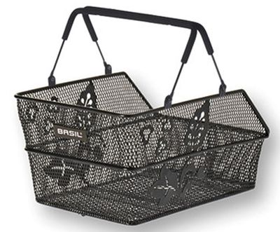 Basil cento s flower multi - fietsmand - achterop - klein - zwart