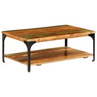 Salontafel met schap 100x60x35 cm massief gerecycled hout - thumbnail